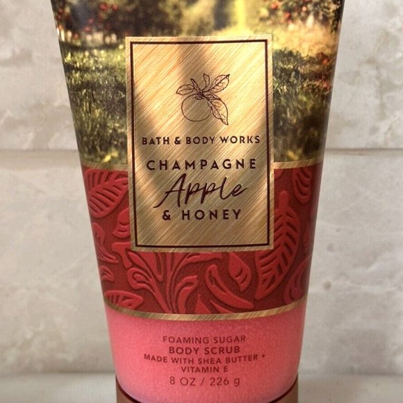 BATH & BODY WORKS CHAMPAGNE APPLE & HONEY FOAMING SUGAR BODY SCRUB 8oz NEW! - Picture 3 of 4